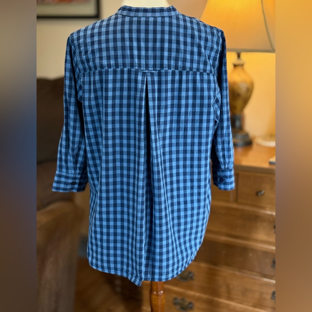 Blair Blue Plaid Button Down 💯 Cotton Shirt - Picture 4 of 9